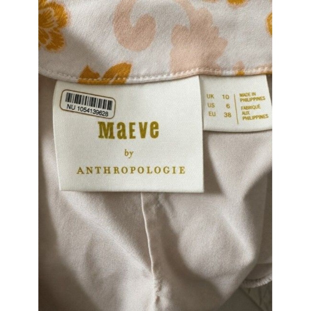 Maeve Anthropologie Floral Halter Mini Dress Scalloped V-Neck Pockets Women's 6 - Picture 8 of 10
